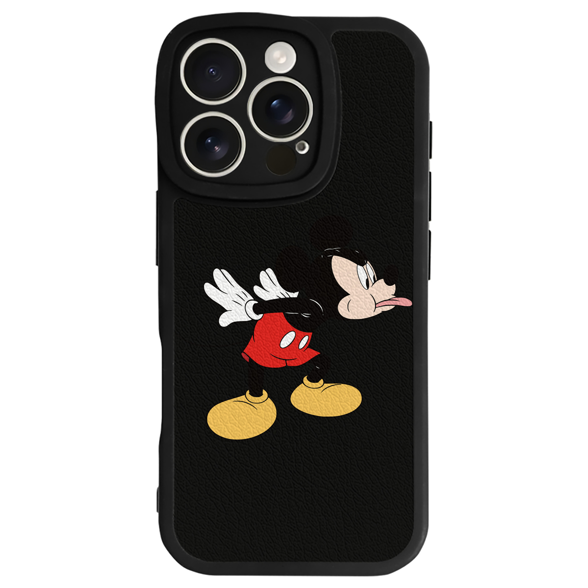 （画像用） ミッキーマウス Mickey Mouse 【iPhone 16シリーズ対応】シリコンスマホケース（レザー調） 材質：シリコン